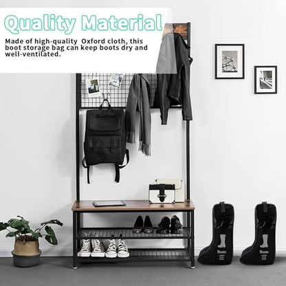 Portable 2 Pack Boots Storage,Tall Boots Storage/Protector Bag | Boots Cover (Black)