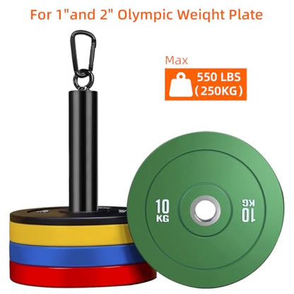 Weight Loading Pin with Carabiner Fit 1 inch and 2 inch Olympic Weight Plate for Fitness Strength Cable Pulley System LAT Lifting Pulldown Home Gym