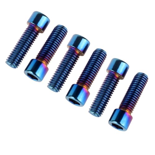 6Pcs Bike Screws M6x10 12 16 18 20 25 30 35mm Stainless Steel Socket Head Cap Allen Hex Bolt (Burnt Blue, M6 x18mm) - color: Burnt Blue, size: M6 x18mm
