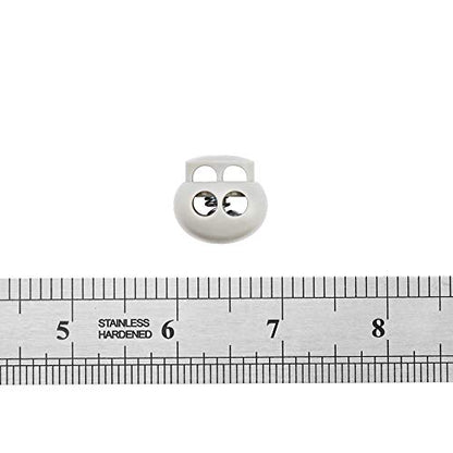 DYZD Plastic Cord Lock End Toggle Double Hole Spring Stopper Fastener Slider Toggles End (White 10PCS) - color: White