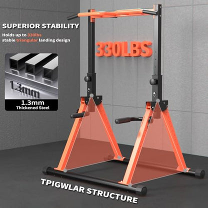 Z ZHICHI Foldable Pull-Up Dip Station Weight Capacity 400LBS - color: orange