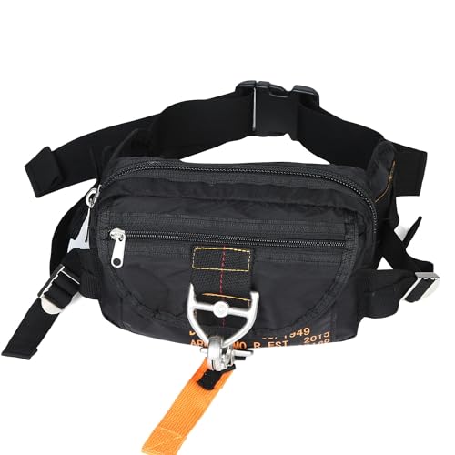 Tactical Waist Bag Parachute Buckle Multi-Pocket FannyPack Black | Koisgext tactical waist bag, tear-resistant nylon, 9"x5.2"x2.4", 0.8 lbs, parachute buckle, multi-pocket, zipper pockets - color: Black