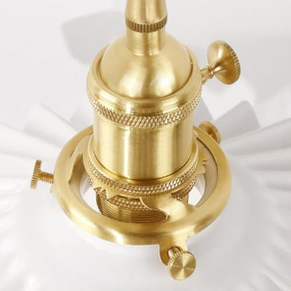 Shenmoyl Brass Lock Part Accessory for Ceramic Pleated Lampshade - size: Screw cap (pleated)