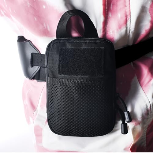 Azarxis Molle Pouches, Tactical Compact EDC Small Utility Pouch Waist Bags Sundries Storage Admin Organize Gear Gadget for Military Backpack - color: #06 Black - 7.09"x5.51" - 2 Pack