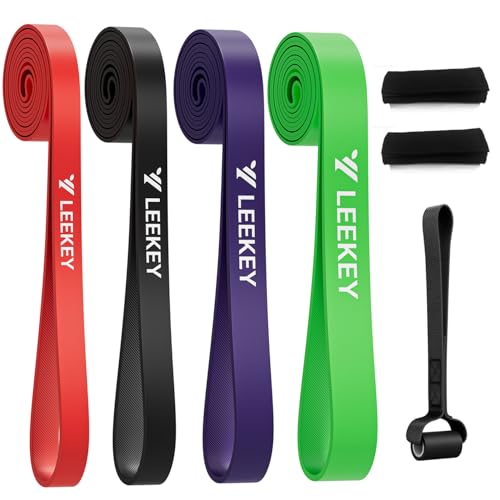 LEEKEY Pull Up Assistance Bands,Muit Levels Resistance Bands for Senior/Adults,Exercise Bands with Door Anchor, Strength Bands for Fitness Training, Physical Therapy,Home Gym Workouts - color: 15-125LBS COLOR+Grip