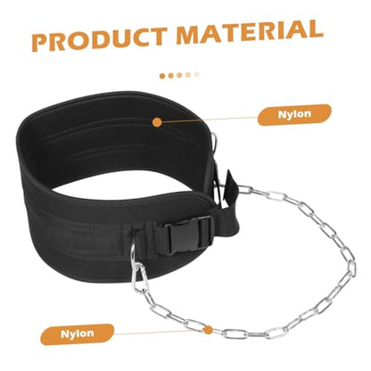 GANAZONO Weighted Dip Belt with Chain for Weightlifting, Thickened Steel Fitness Training Belt for Pull-ups and Back Muscle Strengthening, 1pcs Bodybuilding Exercise Equipment