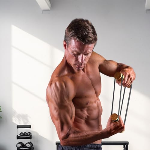 Wood Exercise Rip Stick Comfortable Slip Workout Liftstick with Adjustable Resistance Band Compact Upper Body Workout Rip Stick Band for Home Gym Use