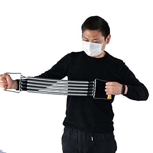 Chest Expander, Removable Spring Resistance Bands, Home Gym Equipment for Muscle Building Strength Training Stretching Routines