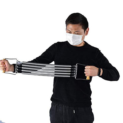 Chest Expander, Removable Spring Resistance Bands, Home Gym Equipment for Muscle Building Strength Training Stretching Routines
