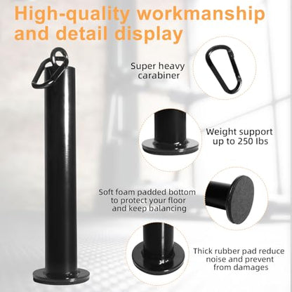 Loading Pin for Weight Plates, 2 Inch Olympic Weight Plate Compatible Weight Loading Pin with Carabiner for Cable Pulley LAT Pulldown System
