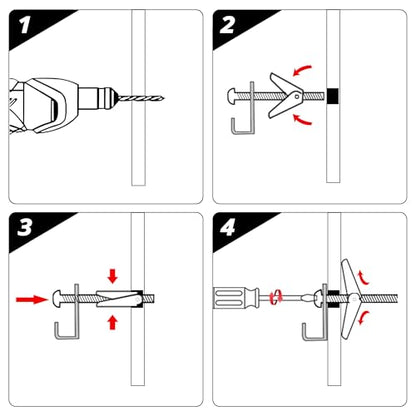 HASWARE Toggle Bolt Zinc Plated Steel and Wing Nut for Hanging Heavy Items on Drywall 1/8 Multi (25 Pack) - size: 1/8 Multi (25 Pack)