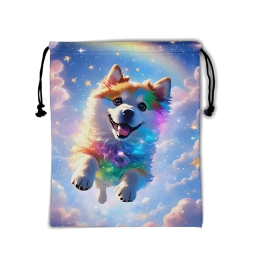 Gymnastics Grip Bag for Gymnasts Gymnastic Drawstring Bag Gym Athlete Bag - color: Rainbow Corgi Dog, size: 9.25" x 12" (Pack of 1)