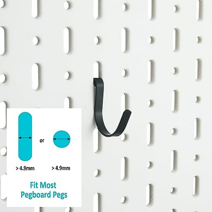 Pegboard J Hooks Black 80pcs Peg Board Metal Tool Hangers for Garage Craft | 1/4" Pegboard Accessories, Stainless Steel Hooks with A Small Plier, Adjustable J Hook for Slot Panels, Wire Shelves, Racks - style: 80pcs Black J Hooks