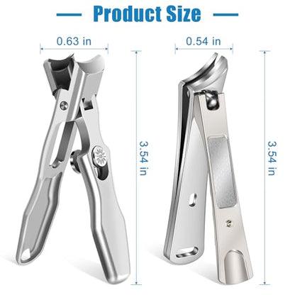 Toenail Clippers for Seniors Thick Toenails, Large Nail Clippers for Men Thick Nails with Catcher, Sharp Fingernail Clipper with Safety Lock Heavy Duty Slanted Nail Cutter Gifts for Men Women Adults - style: Silver Slanted Nail Clippers Set