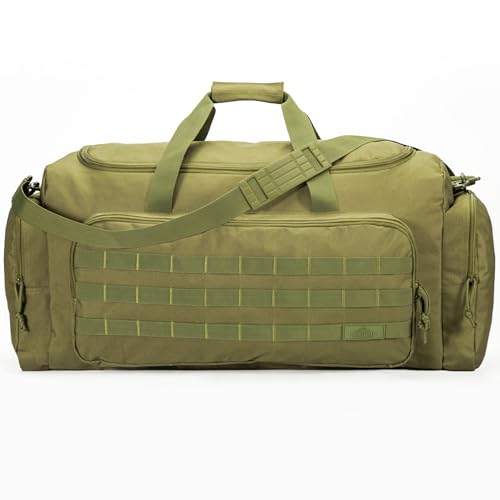 APRILBAY Super Quality 60L Large Duffel Travel Bag Luggage Foldable Bag Cargo Sport Gear Equipment Skiing Hardware Bag Heavy Duty& Durable(Dark Green) - color: Dark Green