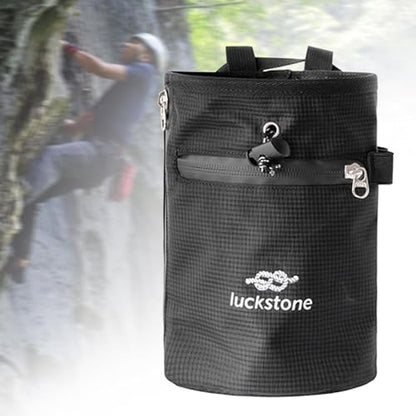 Menolana Rock Climbing Chalk Bag Adjustable Waist Belt Wear Resistant with Zipper Pocket for Bouldering Workout Disc Golf Pole Dancing