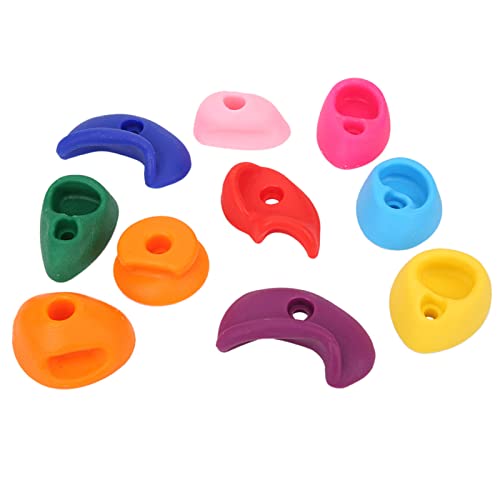Rock Climbing Holds Climbing Holds Rock Wall Grips PE Plastic Textured Skin Friendly Comfortable Grip Colorful Wear for Indoor Outdoor Wall (Large Size 10 Pack) - size: Large size 10 pack