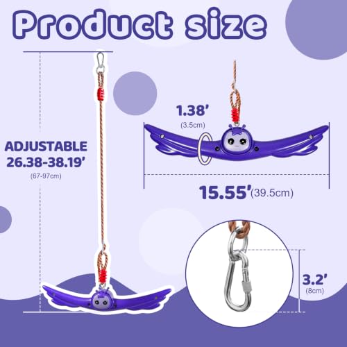 Ninja Twist Swing-360 Degree Handle Rotation Promotes Sensory Development, Arm Strength,Swingset Accessories Outdoor-Swing Spins Set (Purple) - color: Purple