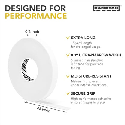 Hampton Adams Pro Finger Tape, Non Slip Grip for BJJ & Climbing | 8 Pack Rolls, No Fray Edges, Super Strong Adhesive, Extended Wear for Bouldering Crossfit Weightlifting & Jiu Jitsu - color: White