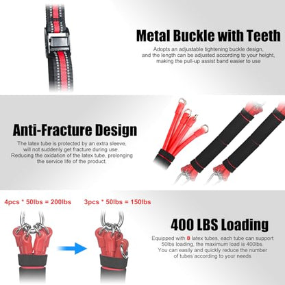Pull Up Assistance Bands with Fabric Feet/Knee Rest, Heavy Duty Pull Up Resistance Bands, Pull up Assist Bands Pull-up Exercise Band for Chin-up Workout, Body Stretching - style: Two feet 400lbs