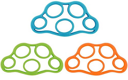 3PCS Finger Stretcher Resistance Bands Strength Trainer for Forearm Exercise Guitar Finger Strengtheners Rock Climbing 6.6 8.8 11 Pounds - color: Style 1-1
