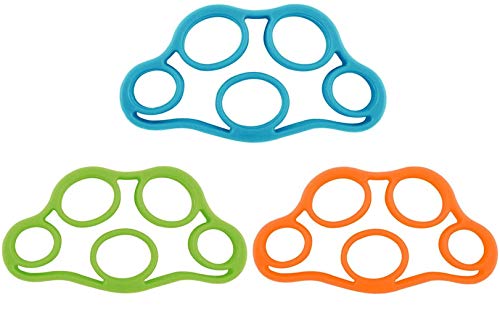 3PCS Finger Stretcher Resistance Bands Strength Trainer for Forearm Exercise Guitar Finger Strengtheners Rock Climbing 6.6 8.8 11 Pounds - color: Style 1-1