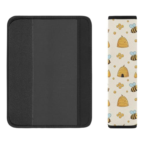 1 Pair Universal Soft and Comfortable Car Seat Belt Pad for Girls and Boys, Most Cars, Honey Bee Harness Pads Strap, Neck and Shoulder Support - color: Pattern 1115