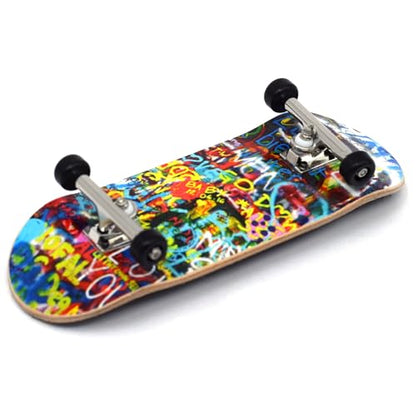 Teak Tuning 34mm Pro Fingerboard Heat Transfer Graphic Complete - Fully Assembled with Pro Level Parts - Pro Shaped Wood Deck (34x97mm), UltraSpin Wheels, Prodigy Trucks - Graffiti Wall - color: Graffiti Wall