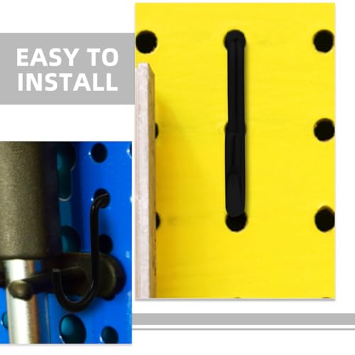 10 Pcs Black Iron Pegboard Hooks for Garage Tool Organizer Utility Pegboard Hangers for Wall Hanging Board Accessories Compatible with Store and Workshop