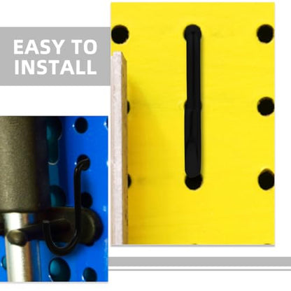 10 Pcs Black Iron Pegboard Hooks for Garage Tool Organizer Utility Pegboard Hangers for Wall Hanging Board Accessories Compatible with Store and Workshop