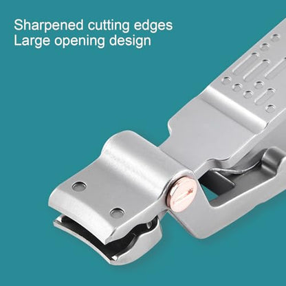 Fingernail Clipper, Portable Stainless Steel Nail Clipper Large Open Nail Cutter Keychain Fingernail Toenails Care for Traveling (Blue) - color: Blue