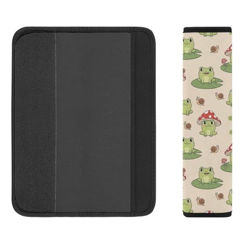 2 Pack Cute Mushroom Frogs Seat Belt Shoulder Pad Universal Soft and Comfortable Shoulder Protector for Kids, Most Cars, Pressure Relief - color: Pattern 347