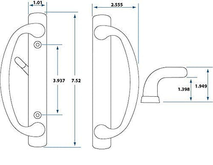 Rockwell Security Charlotte Patio Sliding Door Handle Set Antique Black Finish Fits 3-15/16 Inch CTC Screw Holes for Residential Use - color: Antique Black