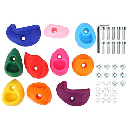 Climbing Wall Holds, Wear Resistance Climbing Holds Climbing Rock Wall Grips for Outdoor for Indoor(Small 10 Pieces)