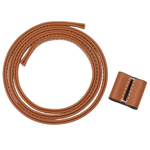 ALLZEDREAM Leather Drawstring Replacement Bucket Bag Detachable PU Pull String Strap (Brown) - color: Brown