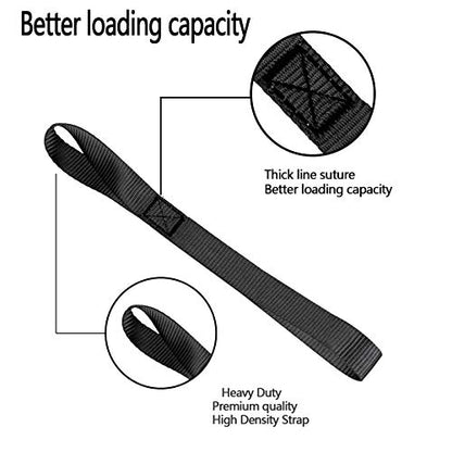 Soft Loop Tie Down Straps with 6 Pcs Carabiner Clips,Hook Tie Down Extenders with 6 Pcs M6 2.36 Inch SUS Spring Snap Hook,Multiple Secure for Backpack,Straps,Camping,Fishing,Hiking and More