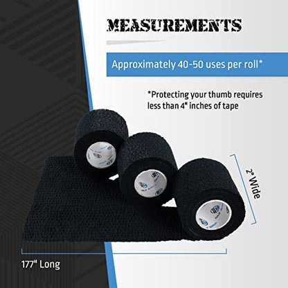 Weightlifting Tape, Stretch Sports Tape for Wrist and Hand Use, 6 Rolls, Black - color: Black