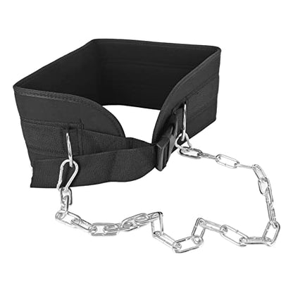 Dip Belt for Weighting, Heavy Duty Dip Belt with Chain and, Fabric for Dips Pull Ups and Strength ing, Black Exercise for Men and Women