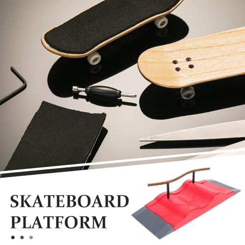 UPKOCH Mini Fingerboard Ramp with Rail Obstacle for Finger Skateboard Training Plastic Desk Skatepark Prop Fidget Toys for Kids