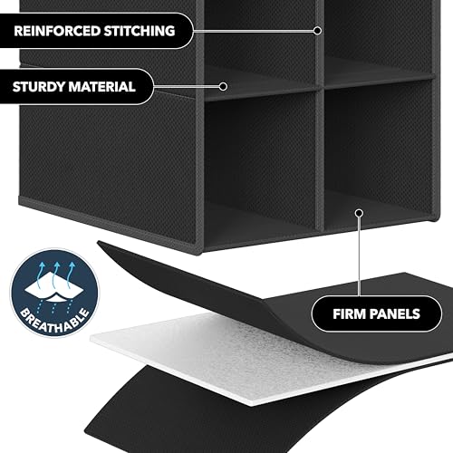 Simple Houseware 20 Section Shelves Hanging Shoes Organizer, Black | Dual Metal Hooks, 10 Tier, Holds Up to 20 lbs, for Narrow Space - color: Black