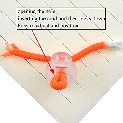 Spring Elastic Fastener Toggles Plastic Cord Lock Buttons Stopper Slider Thread Smooth Hold Tightly - color: Clear-18*15mm 40pcs