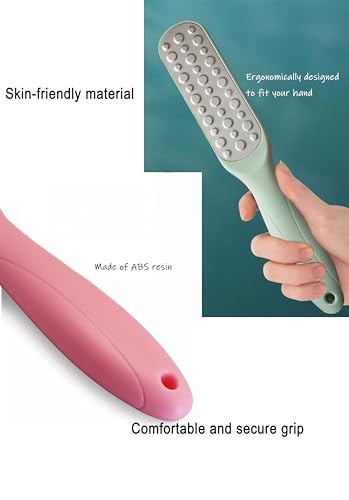 Dual-Sided Professional Pedicure Foot File - Stainless Steel Callus Remover for Hard Skin, Dry and Wet Use, Home or Salon Care, 2 Pack (Green & Pink) - color: Green & Pink