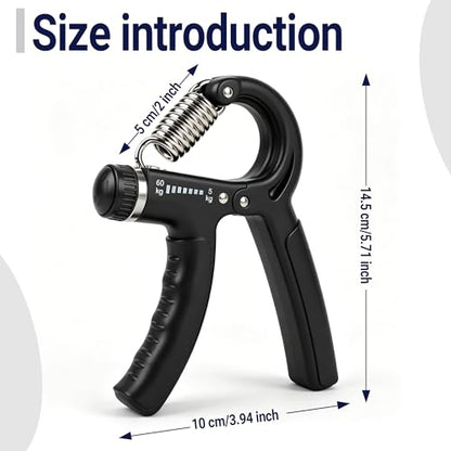 Xylsotyr Adjustable Hand Grip Strengthener 11-132 LBS (5-60KG), Portable Forearm Trainer & Finger Exerciser for Athletes, Musicians, Climbing & Injury Recovery