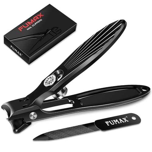 German Nail Clippers for Men Thick Nails with Catcher, Large Toenail Clippers for Seniors with Wide Opening, Heavy Duty Long Handle Fingernail Clipper Sharp Nail Cutter Gifts for Men Women, Black - color: Black