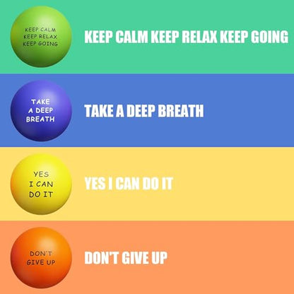 KDG Motivational Stress Balls(4 Pack) for Kids and Adults,Stress Relief Ball with Quetos to Rrelieve Anxiety and Manage Anger - color: 4 Pack