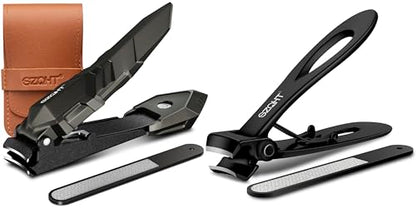 Ultimate Mess-Free Nail Clippers with Catcher:&Ultra Wide Jaw Opening Nail Clippers Set Toenail Clippers for Thick Nails,Precise, Hygienic, and Durable Nail Care for Men and Women