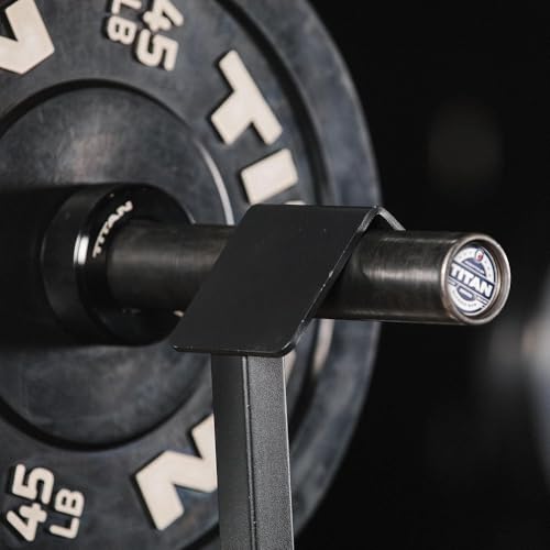 Titan Fitness Eccentric Hooks, Fully Adjustable 20" - 35" Steel Hook Barbell Attachment, Overload Lifting for Explosiveness, Fits Olympic-Sized Weight Plates, Weight Releasers - style: Hook Extensions