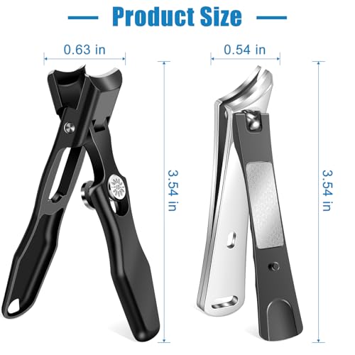Toenail Clippers for Seniors Thick Toenails, Large Nail Clippers for Men Thick Nails with Catcher, Sharp Fingernail Clipper with Safety Lock Heavy Duty Slanted Nail Cutter Gifts for Men Women Adults - style: Black Slanted Nail Clippers Set