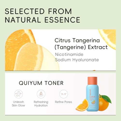 QUIYUM Fruit Skin Care Set, 5 Daily Skincare Routine for Women Teen Girl | Gentle Clean, Smooth, Glow, Moisturize, Facial Skincare Gift Set, for Birthday, Stocking Stuffers - size: 5 Count (Pack of 1)