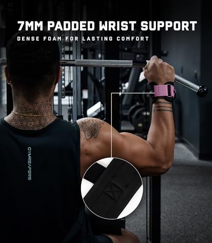 Gymreapers GripLink Lifting Straps – Heavy Duty D-Ring Weight Lifting Wrist Straps with Anti-Slip Silicone Grip Beads, Adjustable Support for Deadlifts, Powerlifting, Cable Machines & Gym Training - color: Pink
